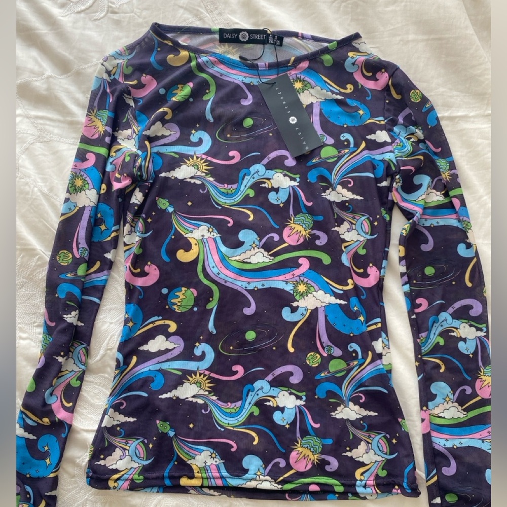 Daisy Street mesh galaxy top size 4 XS/Small
